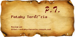 Pataky Terézia névjegykártya